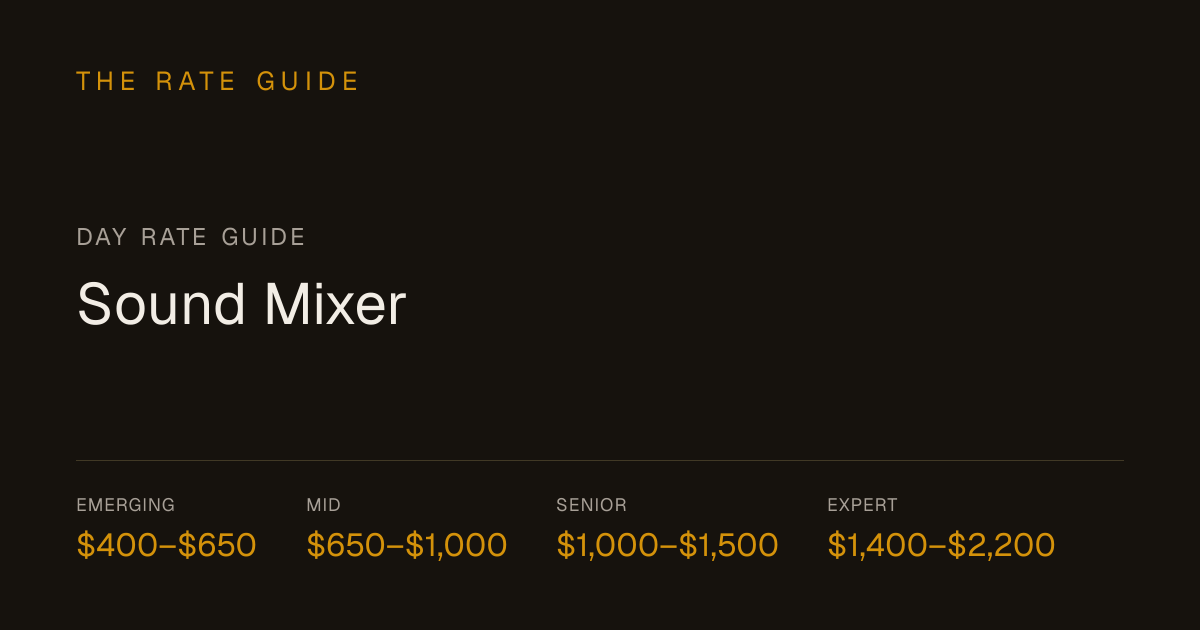 Sound Mixer Day Rate 2026: $400–$2,200 a Day — The Rate Guide